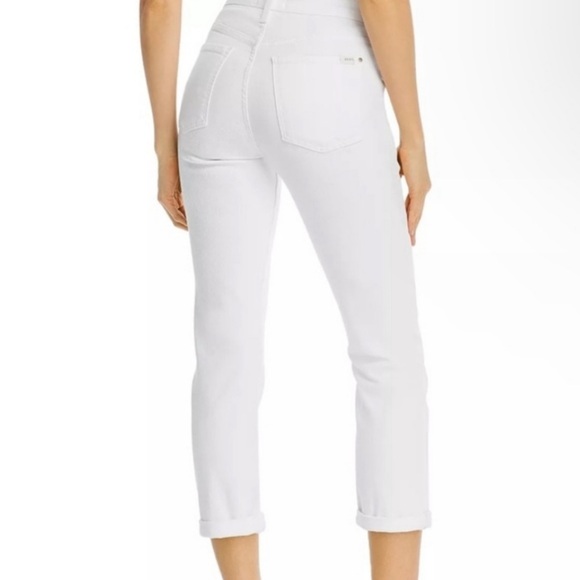 NWT 7 For All Mankind Jen 7 Off White Denim Straight Crop & Roll Jeans Pant - Picture 12 of 12